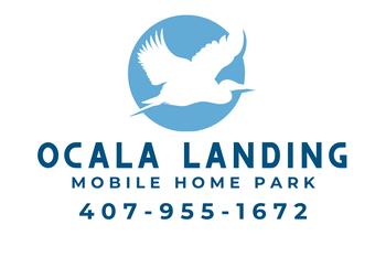 Ocala Landing entrance sign with heron logo